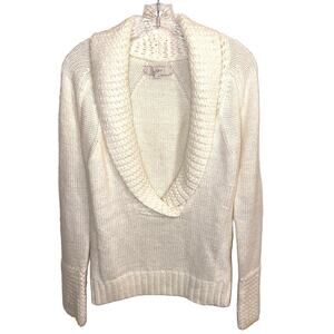 Loft Women’s Shawl Collar Alpaca/Wool Blend Sweater Size Small Cozy Classic